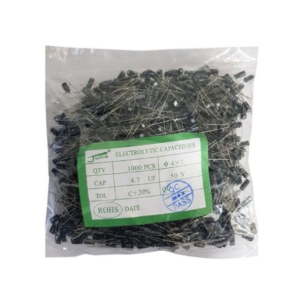 خازن الکترولیت 4.7uF-50V (JWCO) بسته 100تایی