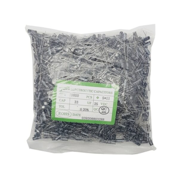 خازن الکترولیت 33uF-25V (JWCO) بسته 1000تایی
