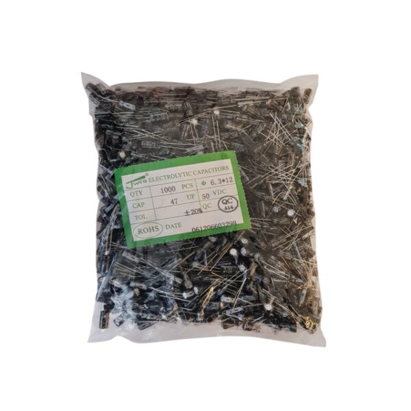 خازن الکترولیت 47uF-50V (JWCO) بسته 1000تایی
