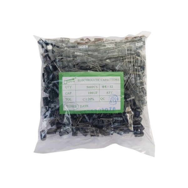 خازن الکترولیت 100uF-63V (JWCO) بسته 500تایی